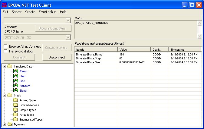 OPC DA2 Test Client